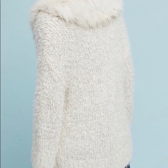 NWT Sleeping On Snow Anthro Cardigan Faux Fur - Picture 7 of 7